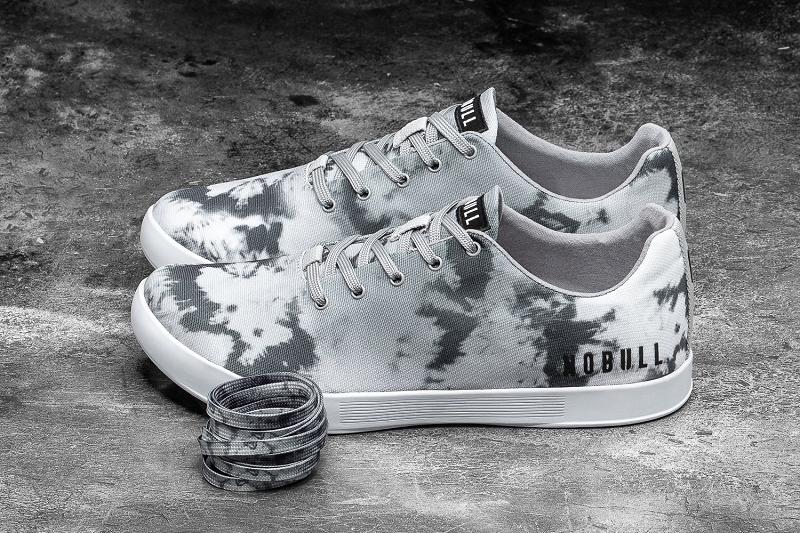 Dark / Grey Nobull Cloud Tie-Dye Canvas Men's Trainers | CA K1228O